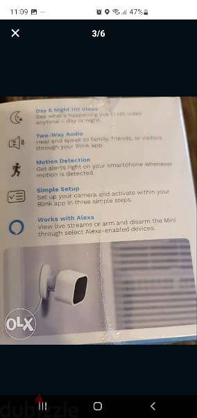 Blink Mini US Brand - 1080p full HD camera- works with Alexa 3