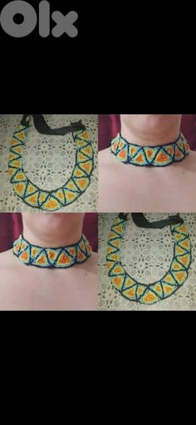 Necklace all beads hand made vintage 2 colours 1