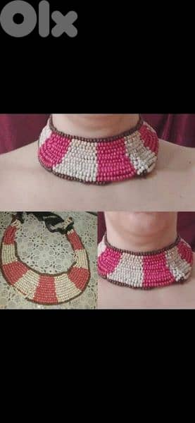 Necklace all beads hand made vintage 2 colours 2