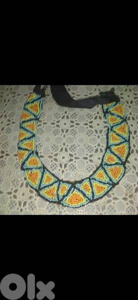 Necklace all beads hand made vintage 2 colours 3