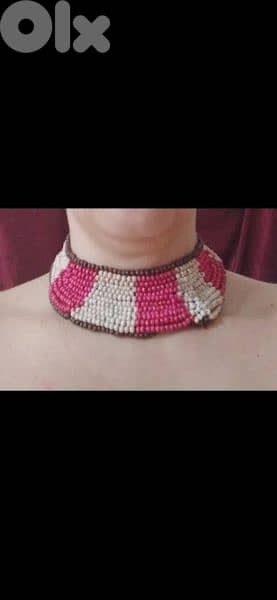 Necklace all beads hand made vintage 2 colours 9