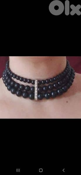 necklace black pearl high quality with 2 bracelets 1