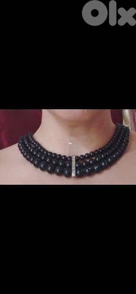 necklace black pearl high quality with 2 bracelets 2
