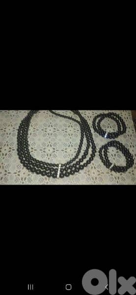 necklace black pearl high quality with 2 bracelets 3