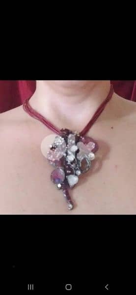 necklace bordo metal pendant vintage 4