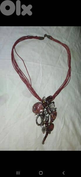 necklace bordo metal pendant vintage 5