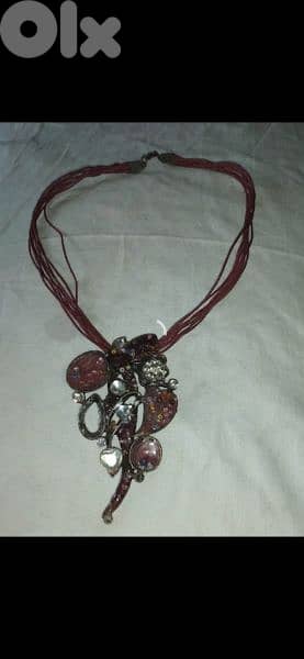 necklace bordo metal pendant vintage 9