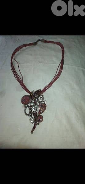 necklace bordo metal pendant vintage 10