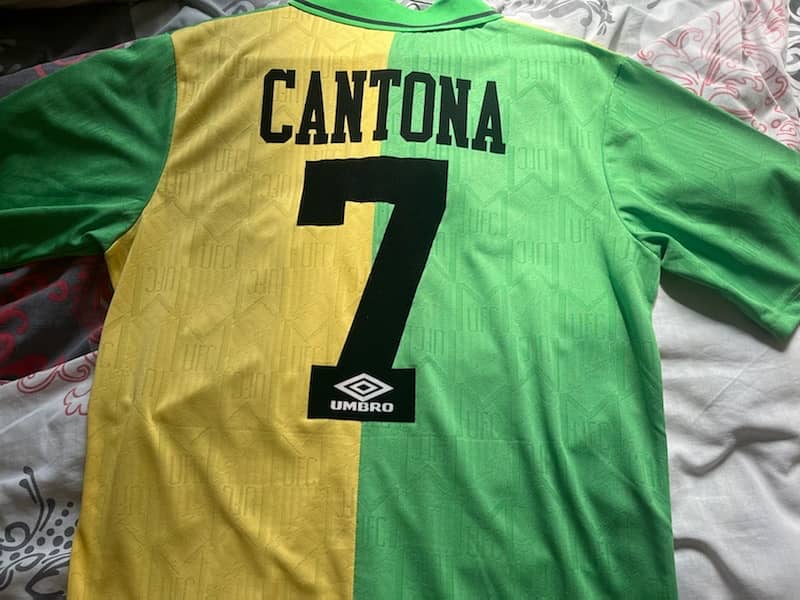 manchester united cantona 7 umbro 1996 rare kit 0