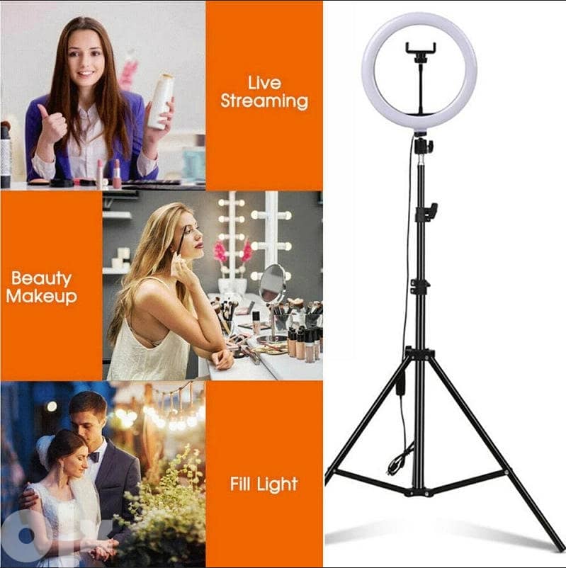 10" Ringlight Ring Fill Light 3 Colors With Tripod 8