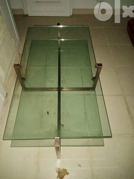 double glass table 0