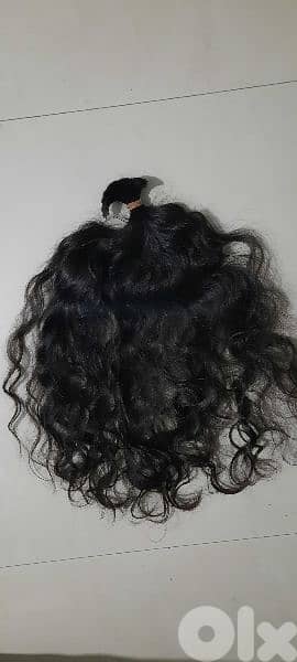 100% natural original hair, 60 cm tall, thick, dark brown color 2