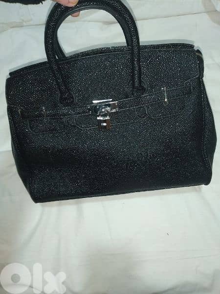 bag copy hermes birkin 35 shiny black 5