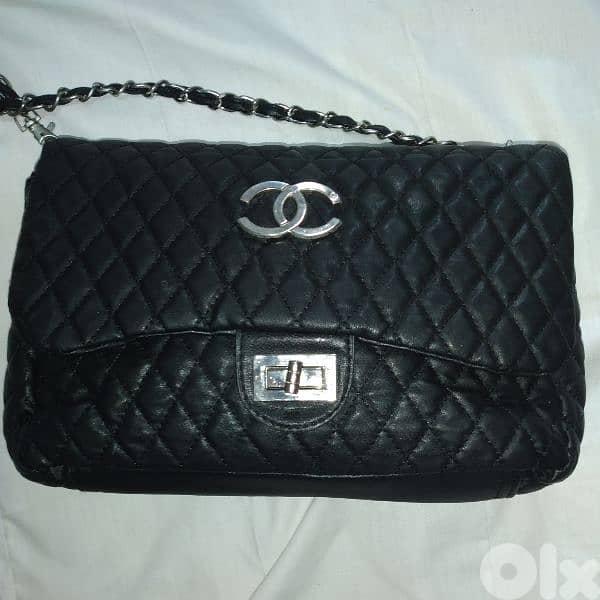 handbag real leather copy CC black 1