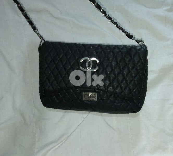 handbag real leather copy CC black 3
