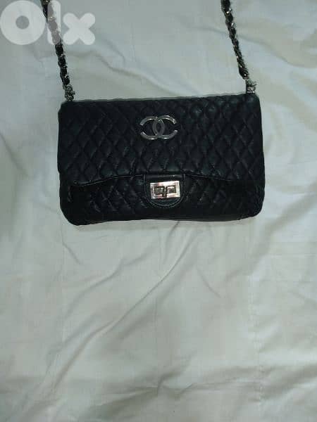 handbag real leather copy CC black 4