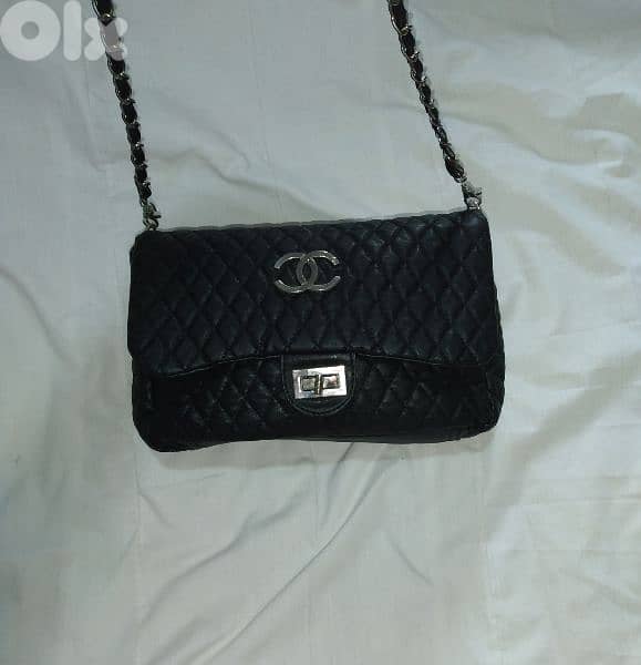 handbag real leather copy CC black 5