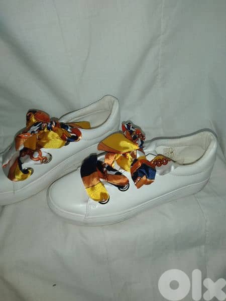 shoes white with satin ribbon 39.40 only 5