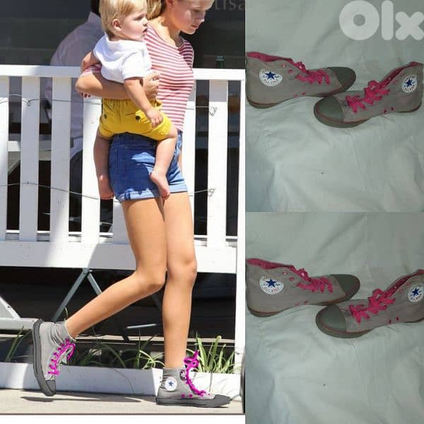 shoes converse grey and pink size 39.40 0