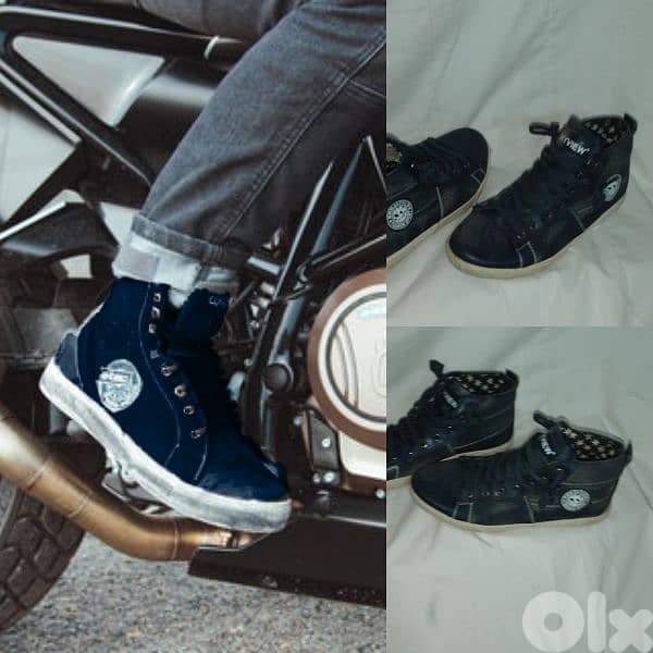 shoes denim blue black size 40 used once 0