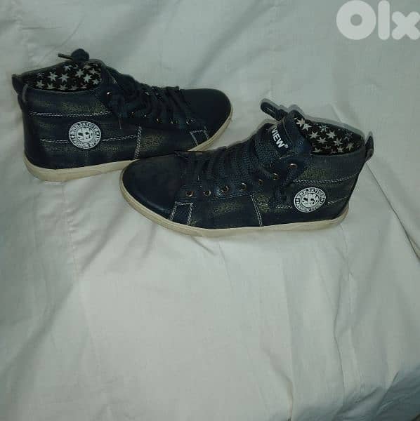 shoes denim blue black size 40 used once 3