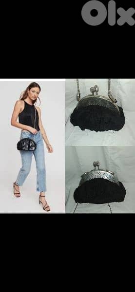 handbag vintage laces silver glasp 0