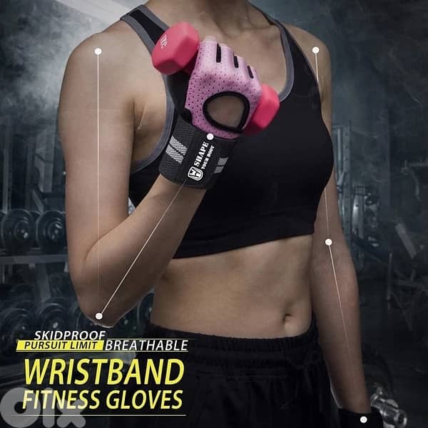 Gym Fitness Gloves with Wrist Wrap Support 1
