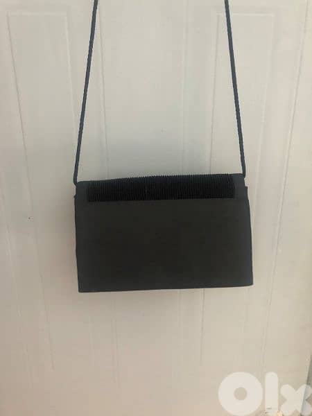handbag black satin rushed shoulder bag vintage 3