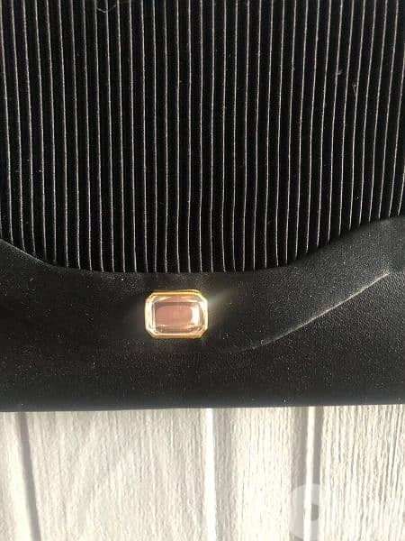 handbag black satin rushed shoulder bag vintage 4