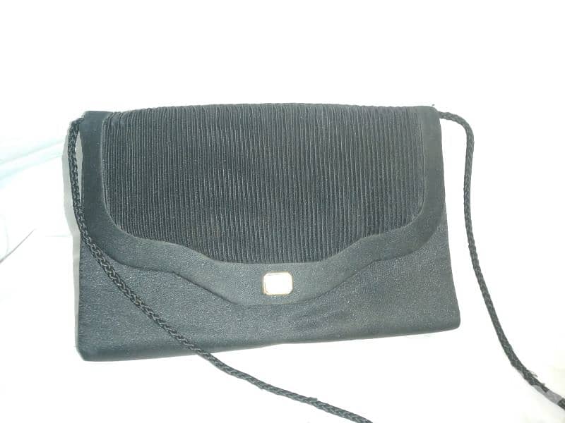handbag black satin rushed shoulder bag vintage 11