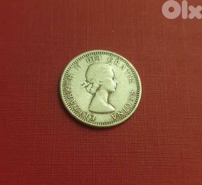 1962 Canada Silver 10 cents Q. Elizabeth II فضة كندية ١٠ سنت 0