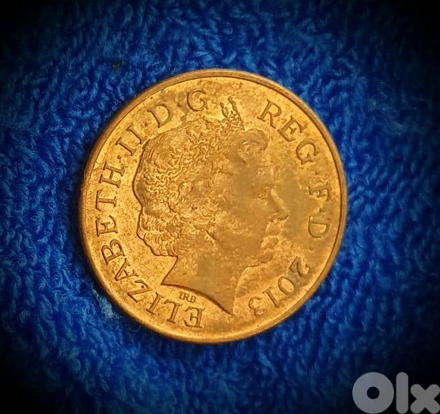 2013 England 2 Pence Queen Elizabeth II عملة انكليزية الملكة إليزابيث 1