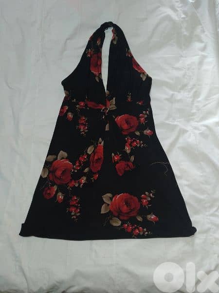 dress m to xxl black with red roses prints turkey 2