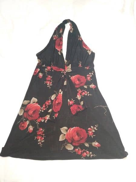dress m to xxl black with red roses prints turkey 4