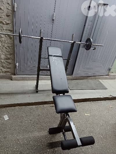 adjustable Bench with Rack axes & weights 03027072  GEO SPORTS