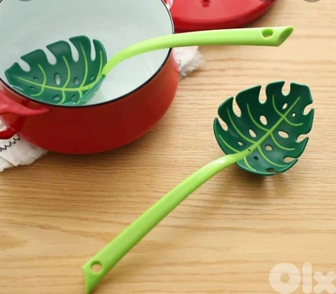creative jungle leaf shape cooking spoon 3$ 1