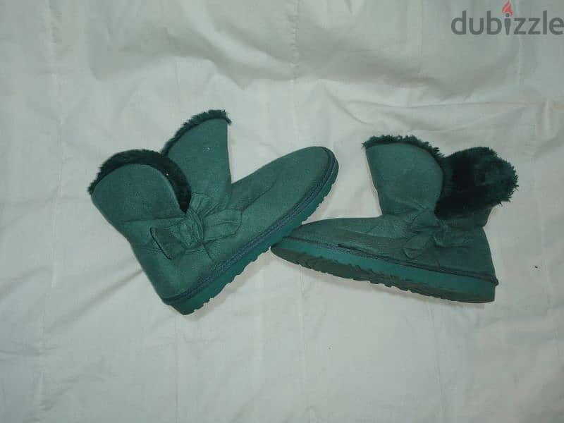 shoes green emerald ankle boots 38.39. 40 fur 4