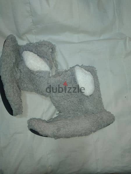 slippers boots grey bunny rabbit fits all sizes 4