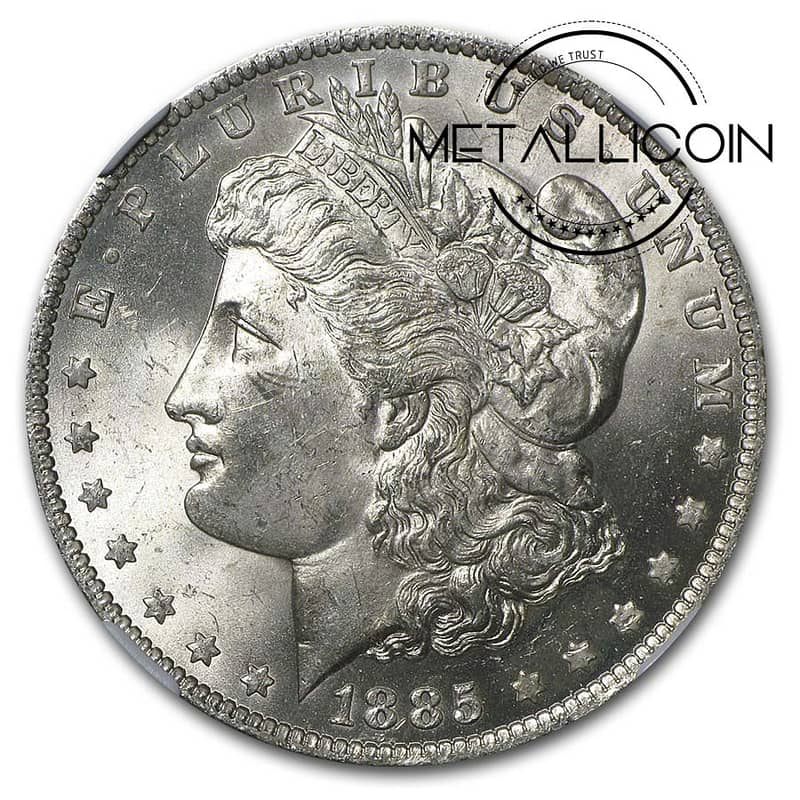 1885 American Silver Morgan Dollar Coin MS-63 (NGC Certified) 1