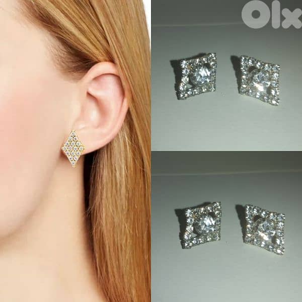 earrings diamand shape cz  1=5$ or 3=13$ 0