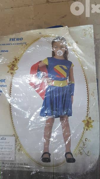 طقم سوبر وومان لعمر ٥. ٦. ٧ سنين حسب صحة البنت مع اسبدرين 10$ 1