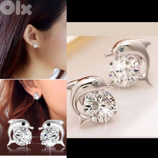 earrings Daulphin earrings with strass  1=5$ or 3=13$ 0