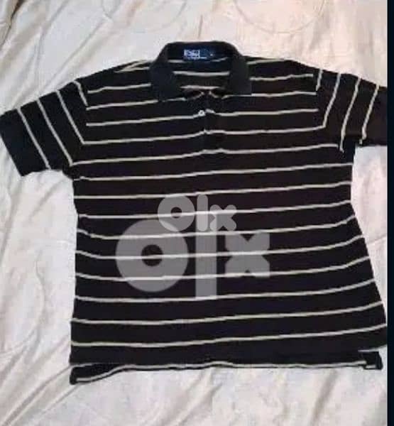 men t-shirt Polo ralph lauren original black striped beige m to xxL 1