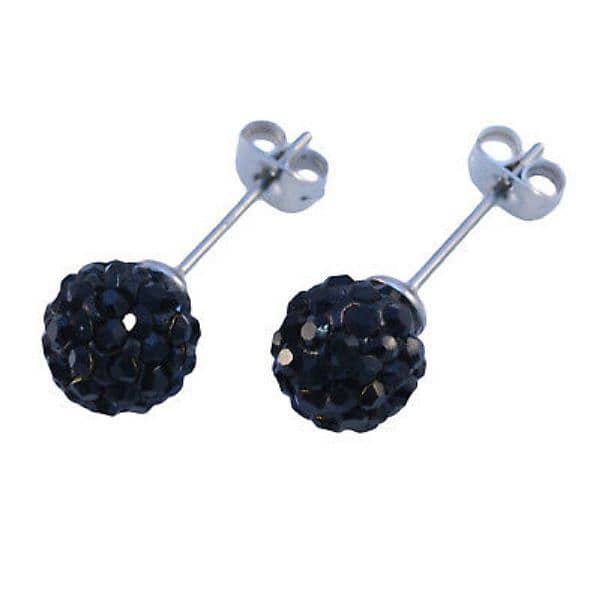 earrings crystall ball black  1=5$ or 3=13$ 1