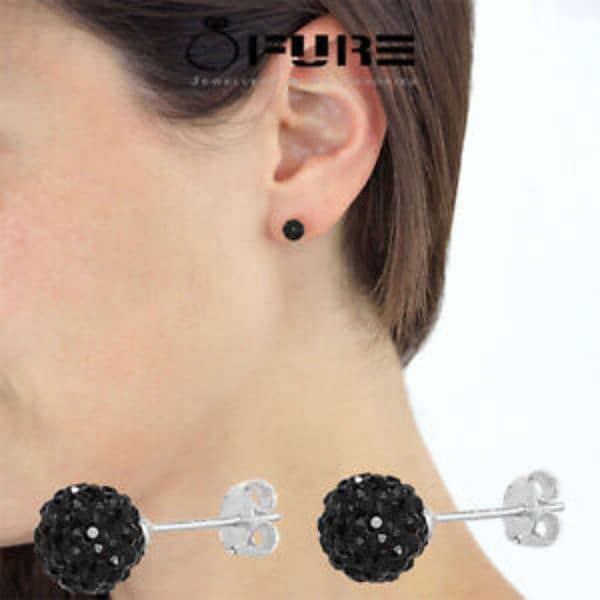 earrings crystall ball black  1=5$ or 3=13$ 3