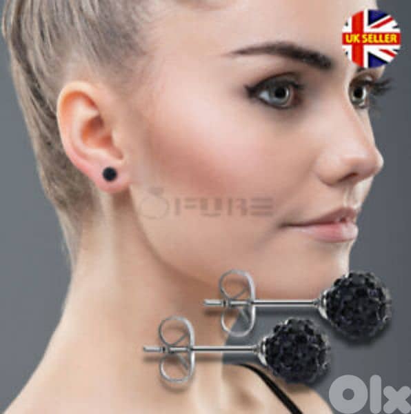 earrings crystall ball black  1=5$ or 3=13$ 4