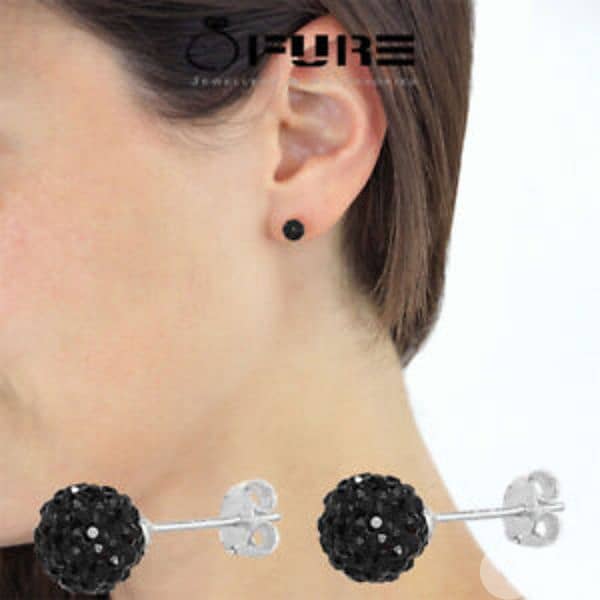 earrings crystall ball black  1=5$ or 3=13$ 6