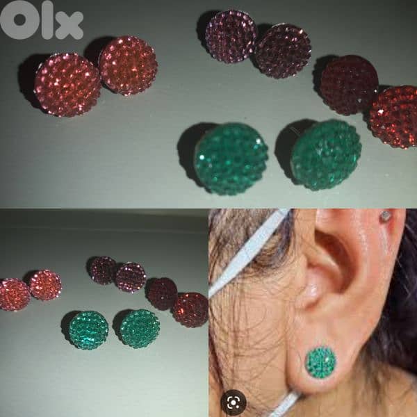 stud earrings 2=5$ crystall 4 coĺours available 0
