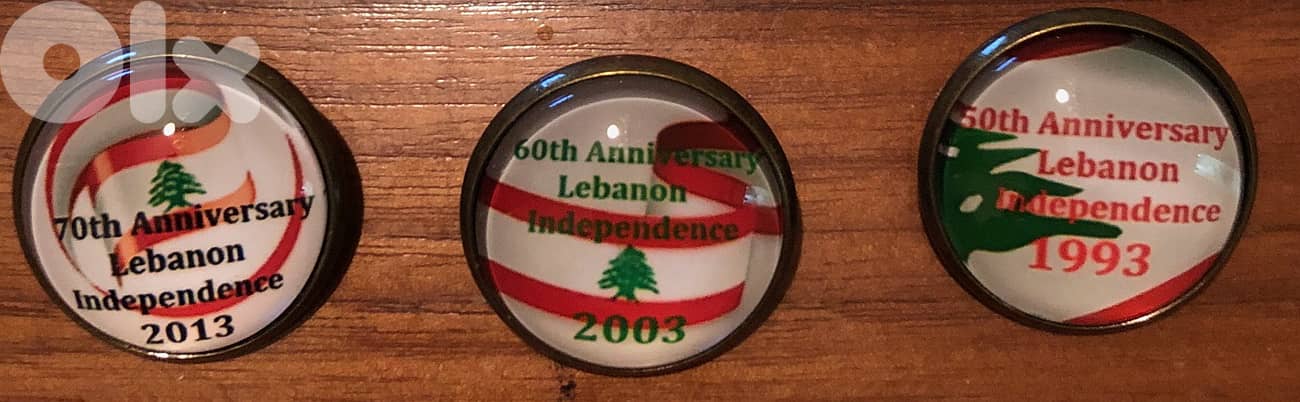 3 pins 50th 60th and 70th Lebanon Independence 0