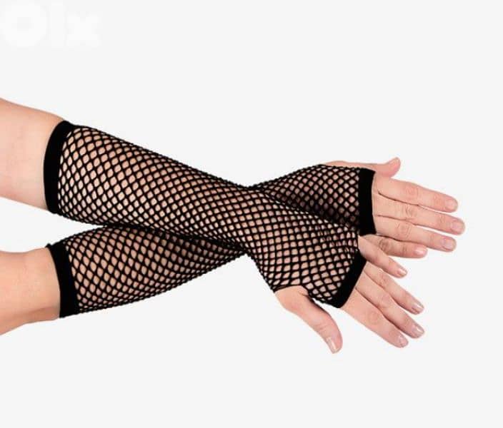 party fishnet fingerless gloves 0